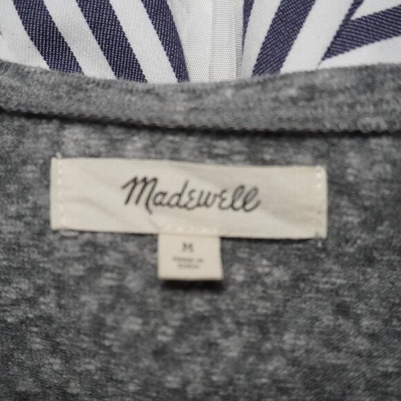 Madewell Women Heather Grey Wrap Thong V Neck Long Sleeve Bodysuit Size Medium - Picture 9 of 9